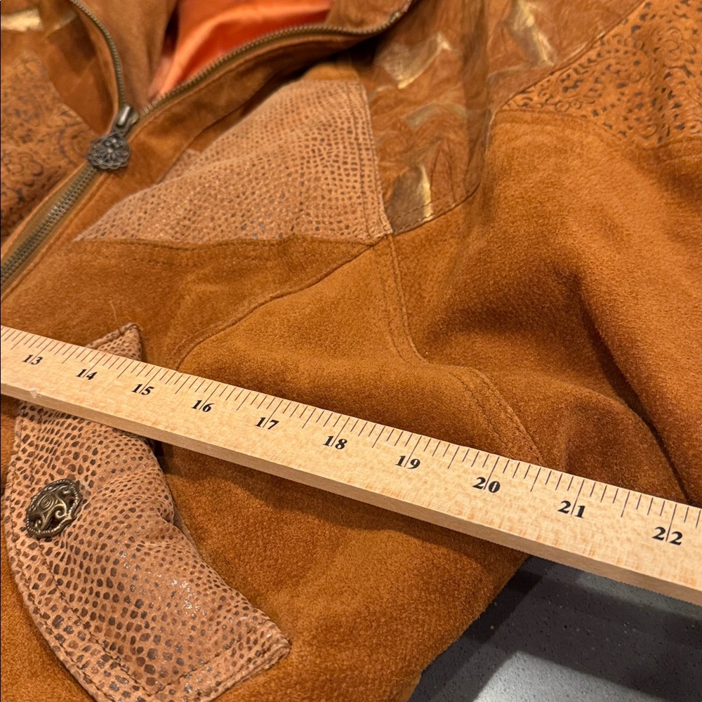 Vintage Leather Patchwork Jacket With Ragland Sle… - image 7